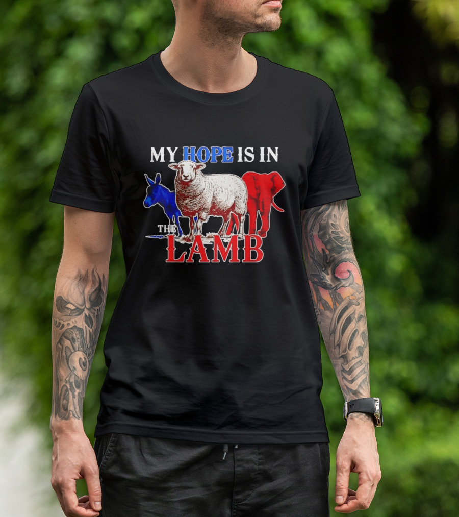 My Hope Is In The Lamb Red White Blue Animal T-Shirt