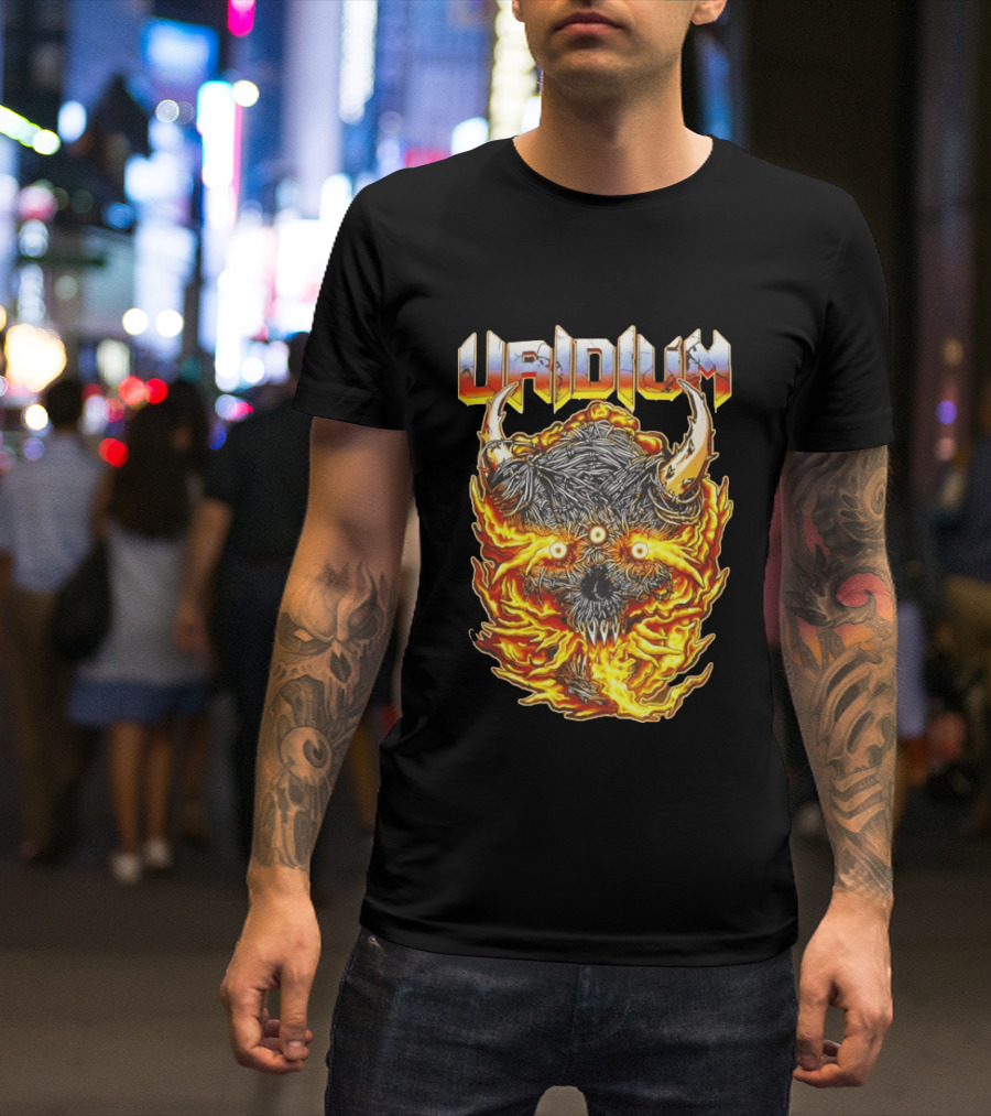 Uridium Heavy Metal Fiery Demon T-Shirt