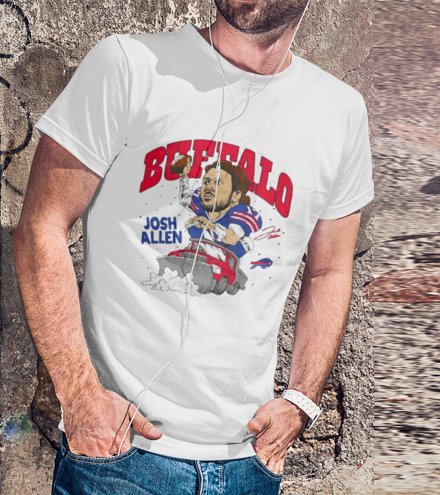 Buffalo Bills Josh Allen Snow Plow Football T-Shirt