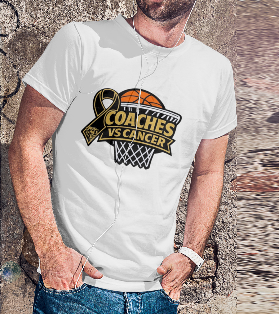 Coaches Vs Cancer Chicago Bears Basketball Ribbon Collaboration T-Shirt