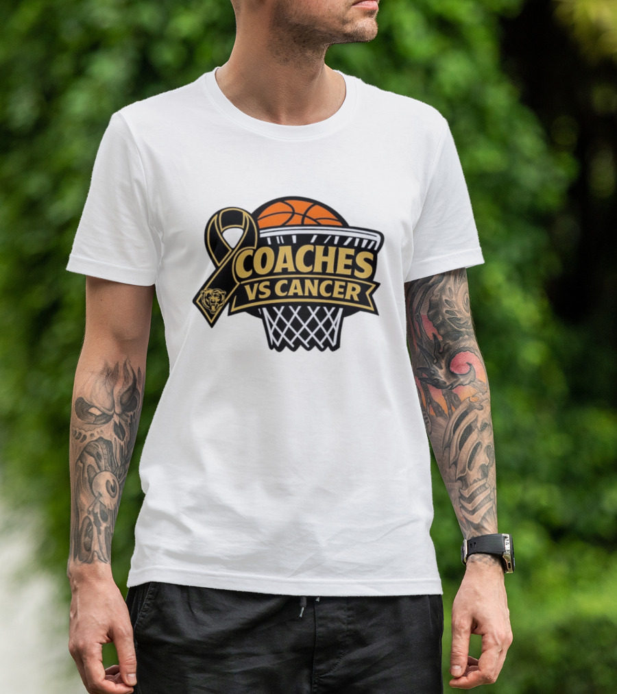 Coaches Vs Cancer Chicago Bears Basketball Ribbon Collaboration T-Shirt