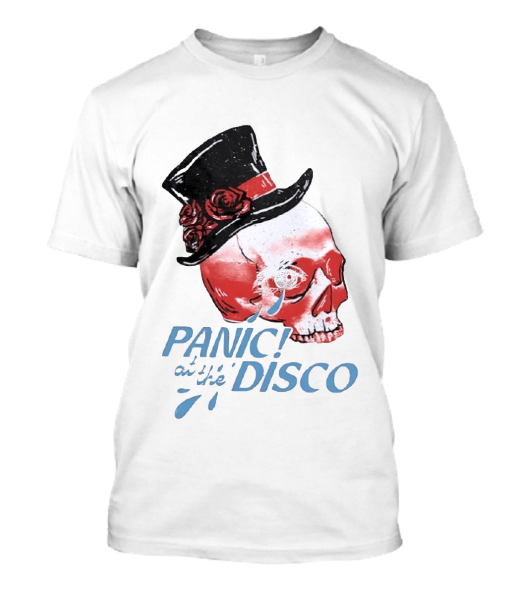 Panic At The Disco Skull Top Hat Roses T-Shirt