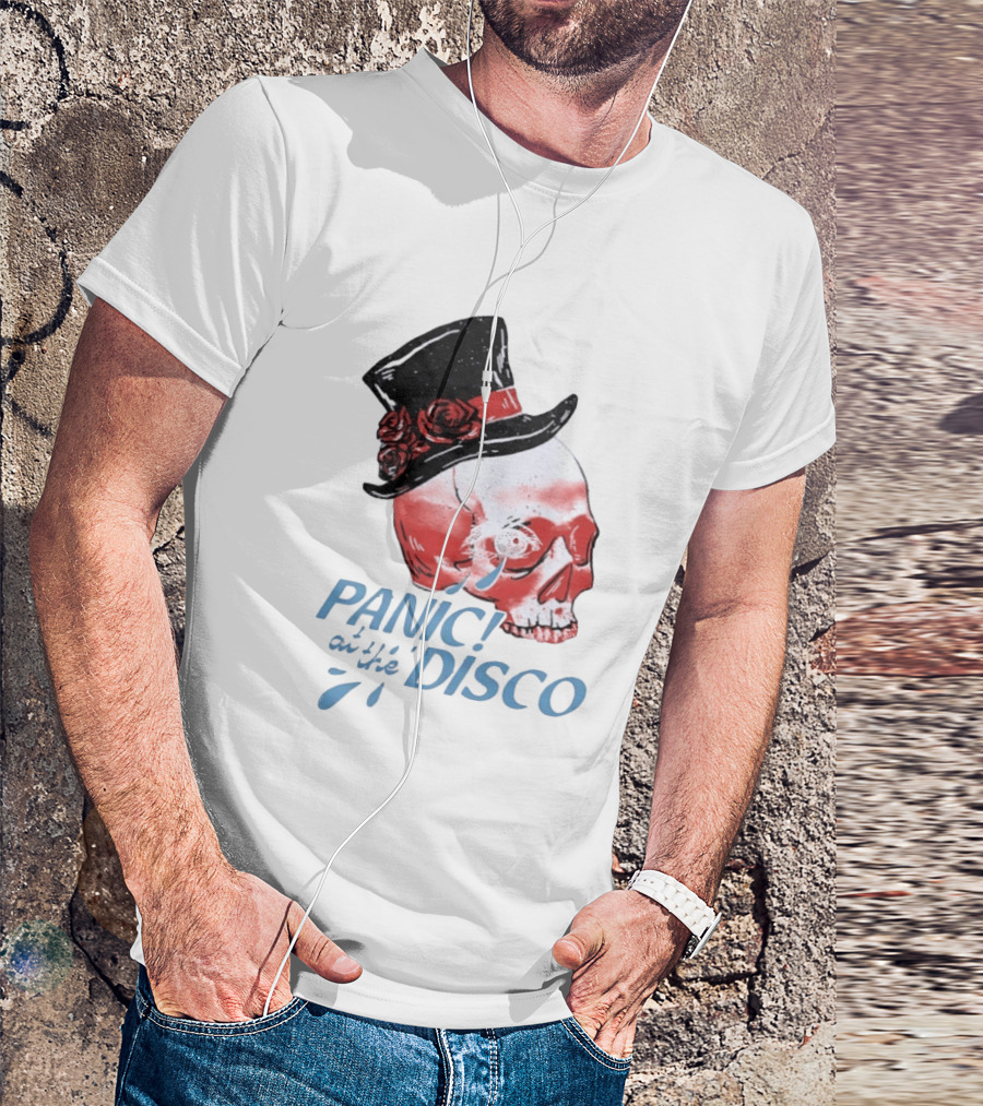 Panic At The Disco Skull Top Hat Roses T-Shirt