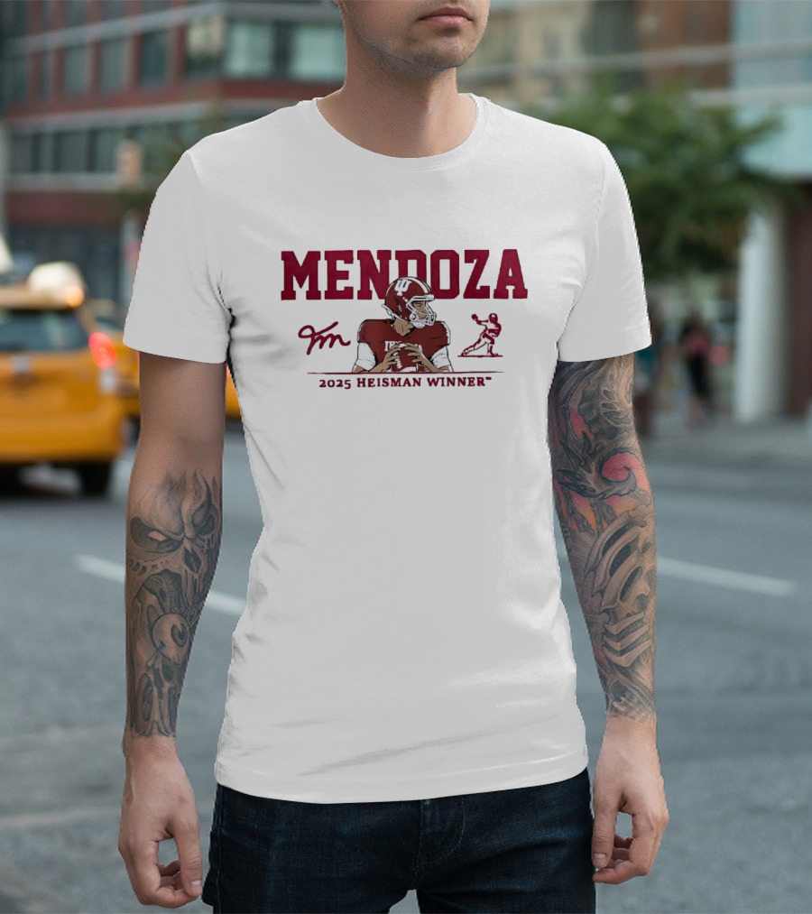 Mendoza Indiana Hoosiers 2025 Heisman Winner Football T-Shirt