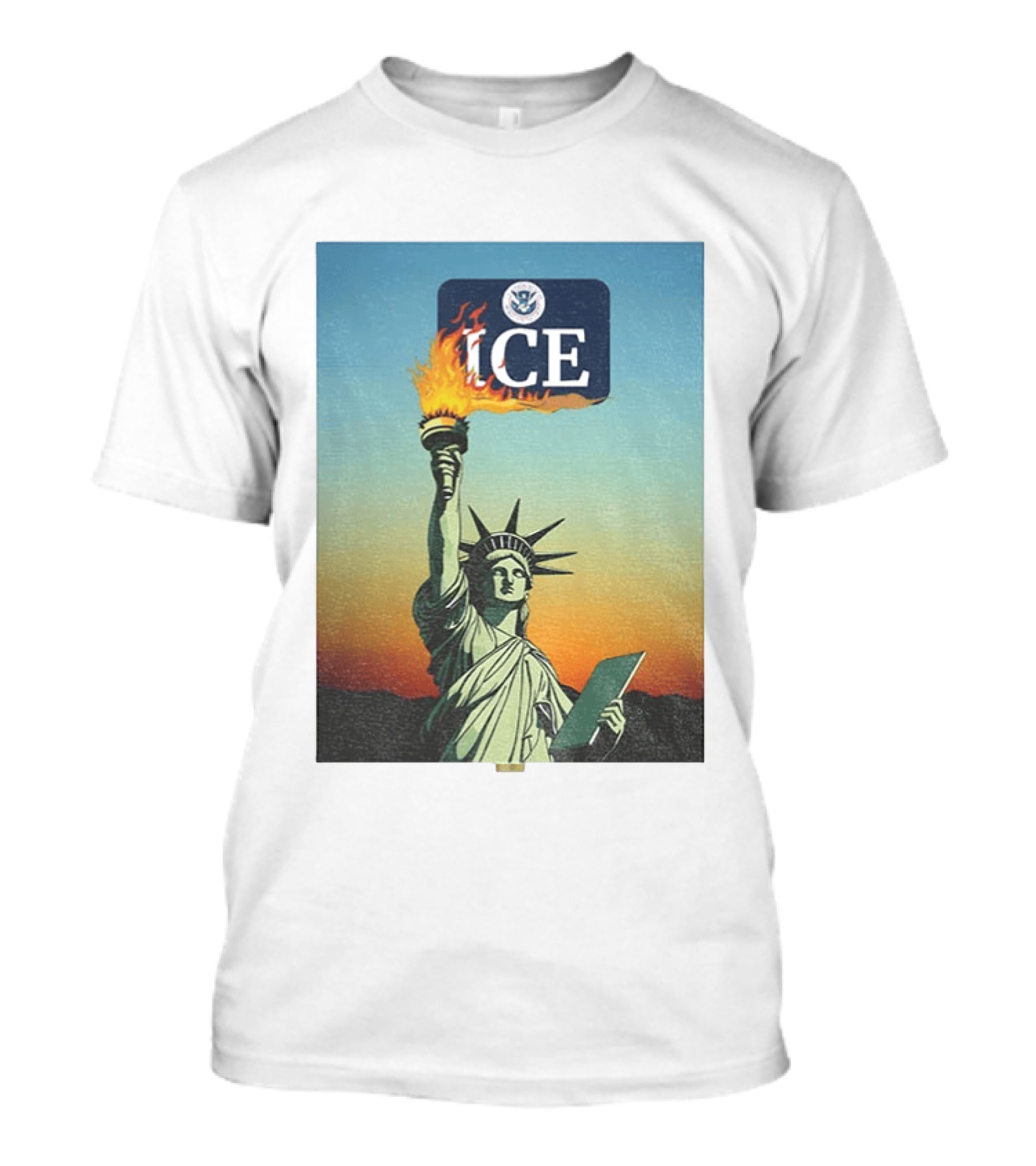 Statue Of Liberty Abolish ICE Protest Lady Liberty Anti Fascist Rally T-Shirt