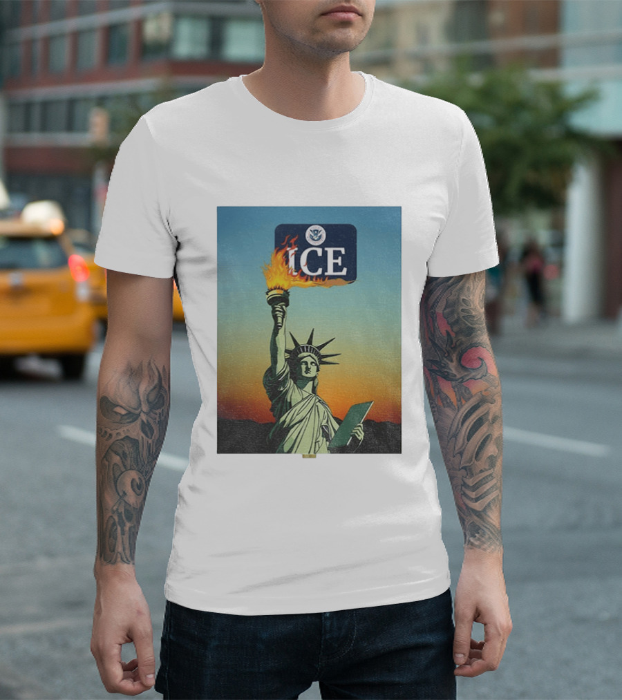 Statue Of Liberty Abolish ICE Protest Lady Liberty Anti Fascist Rally T-Shirt