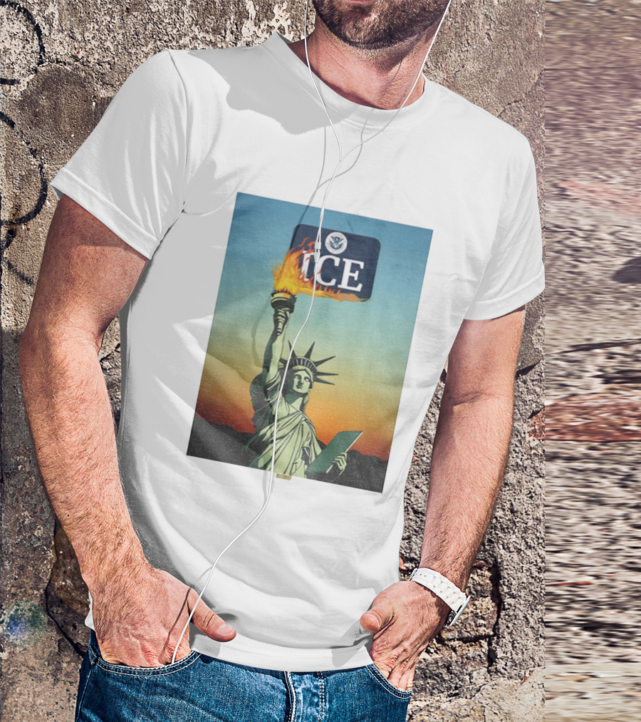 Statue Of Liberty Abolish ICE Protest Lady Liberty Anti Fascist Rally T-Shirt