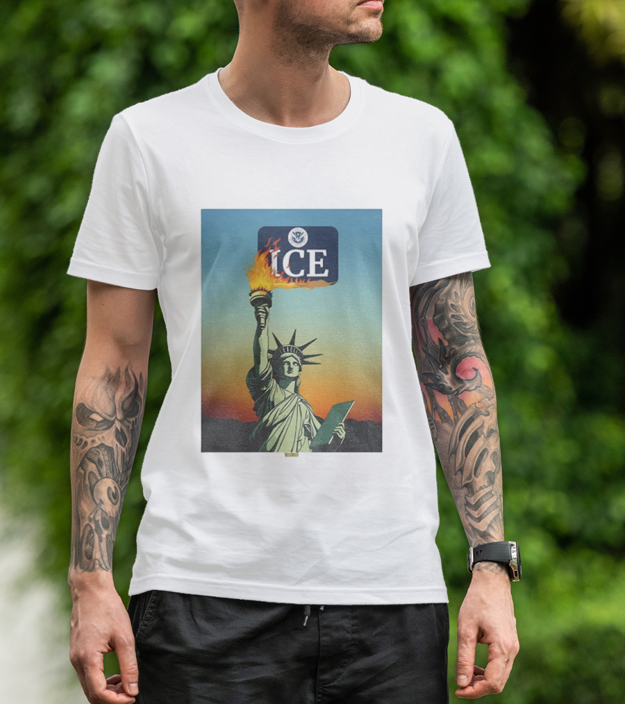 Statue Of Liberty Abolish ICE Protest Lady Liberty Anti Fascist Rally T-Shirt