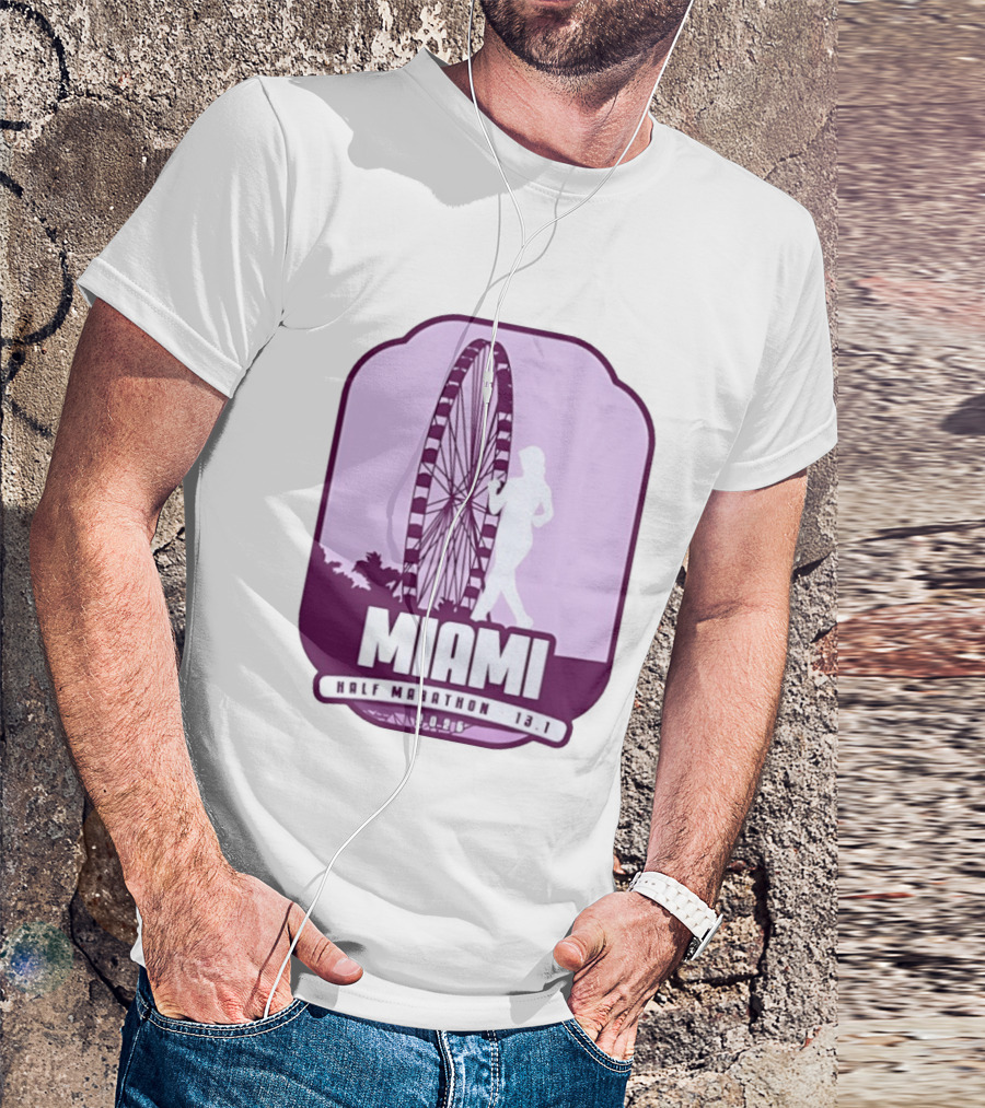 MIAMI Half Marathon 13.1 February 2 2025 Ferris Wheel T-Shirt