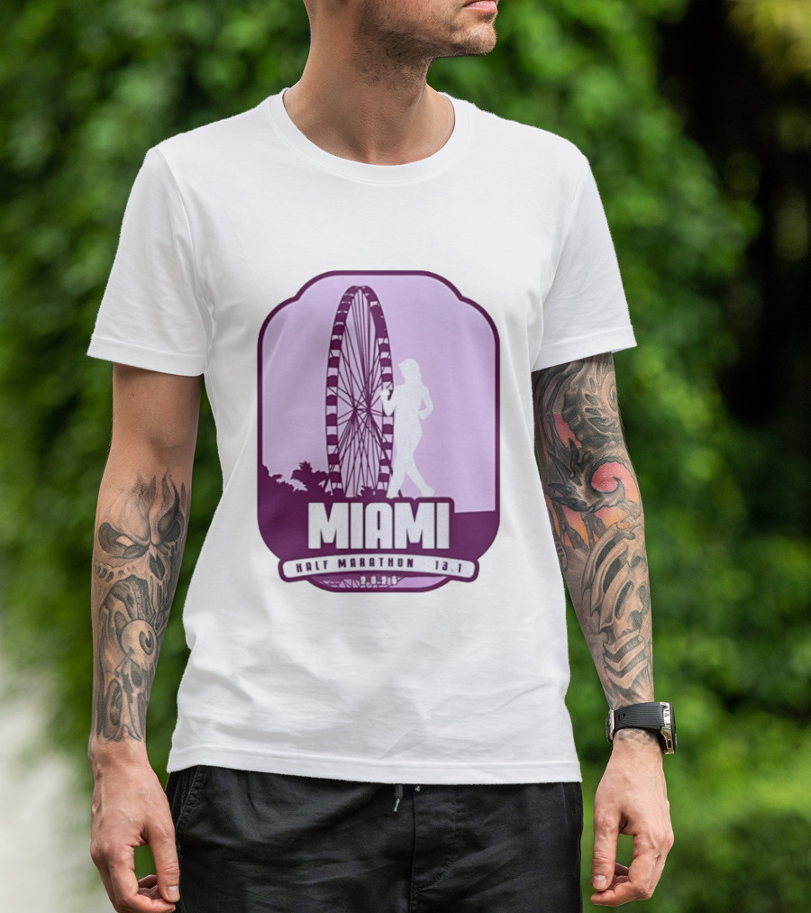 MIAMI Half Marathon 13.1 February 2 2025 Ferris Wheel T-Shirt