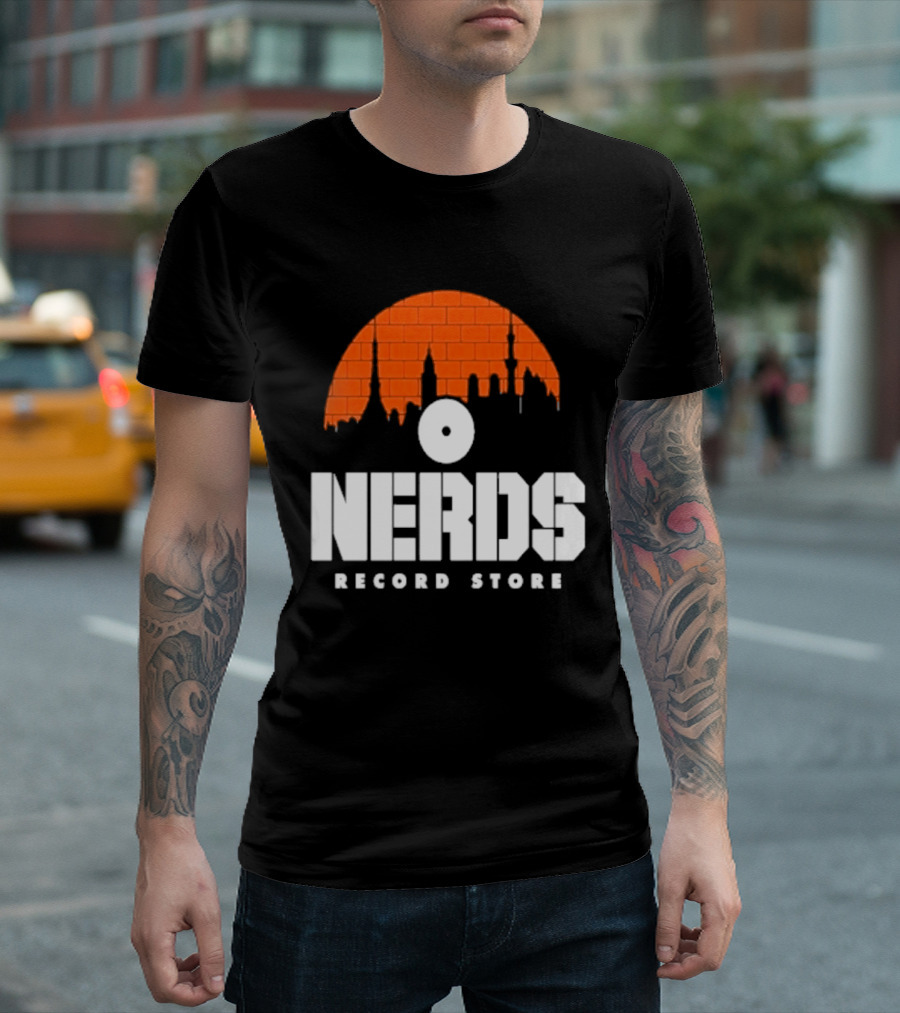 Nerds Record Store Brick Vinyl Drip T-Shirt