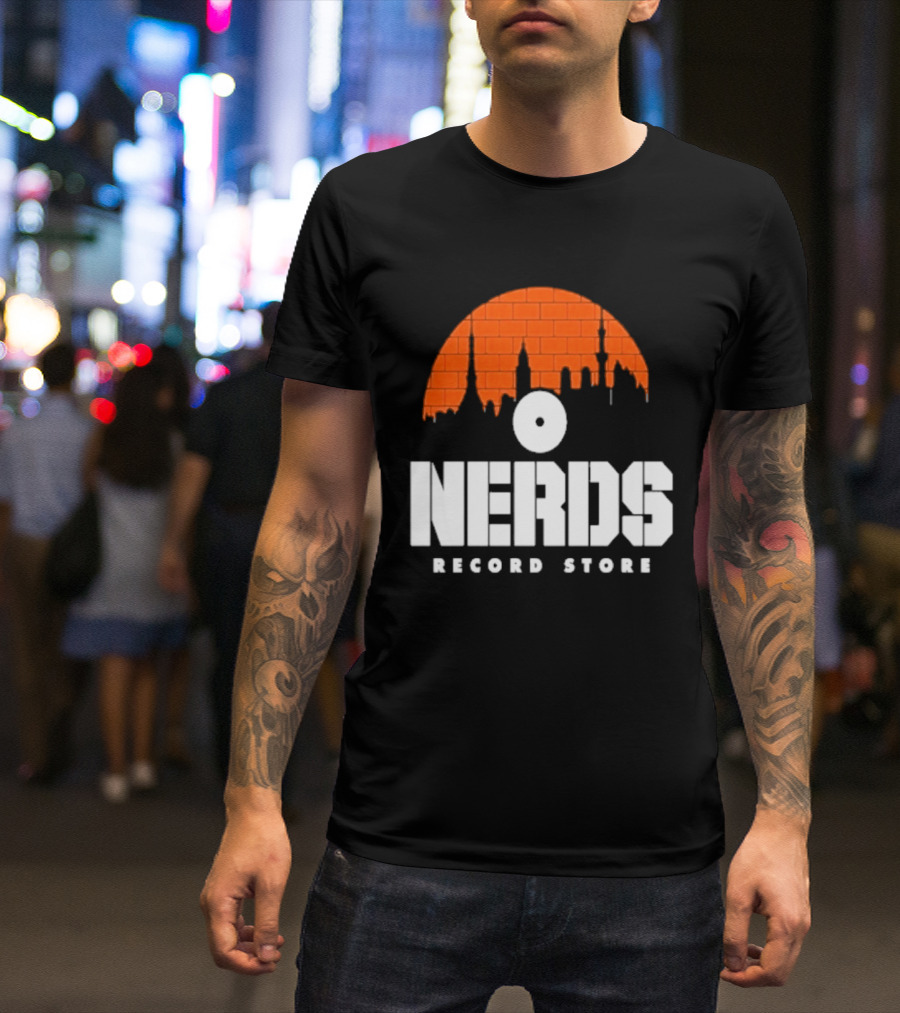 Nerds Record Store Brick Vinyl Drip T-Shirt