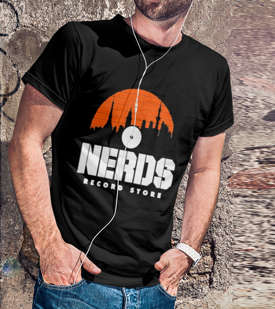 Nerds Record Store Brick Vinyl Drip T-Shirt
