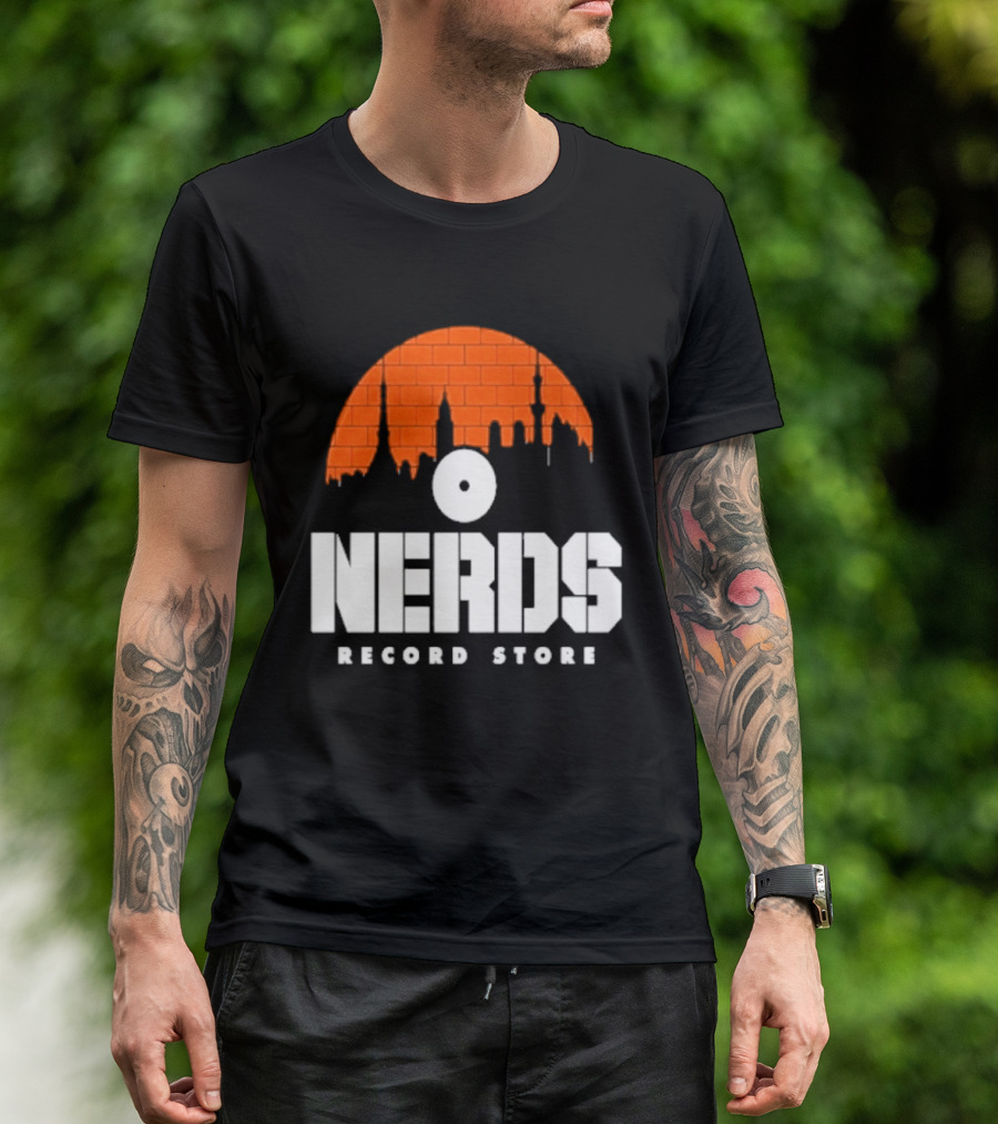Nerds Record Store Brick Vinyl Drip T-Shirt
