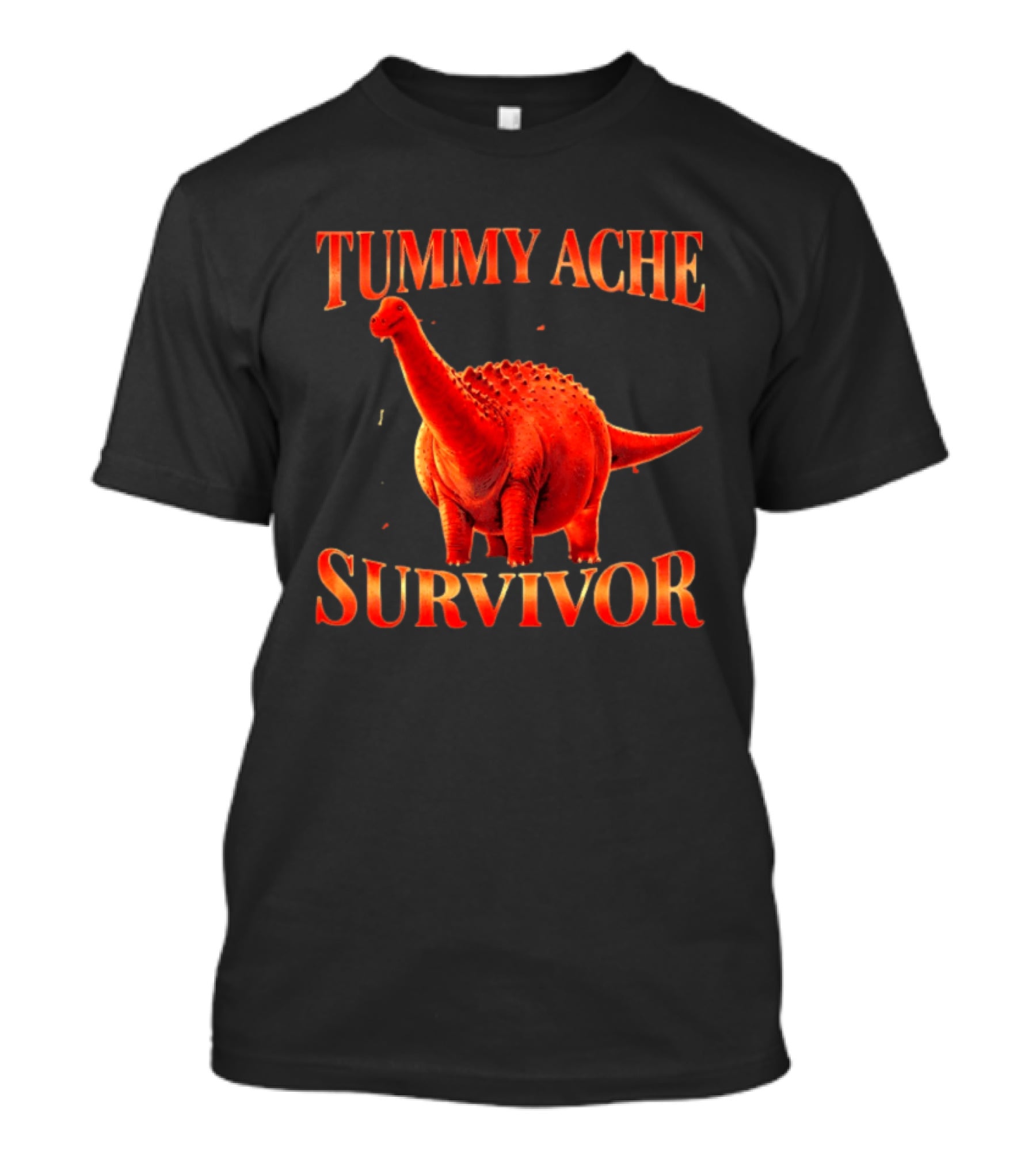Tummy Ache Survivor Red Apatosaurus T-Shirt