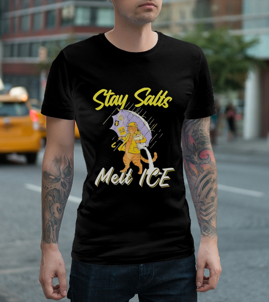 Stay Salty Cat Peace Anti ICE Movement T-Shirt