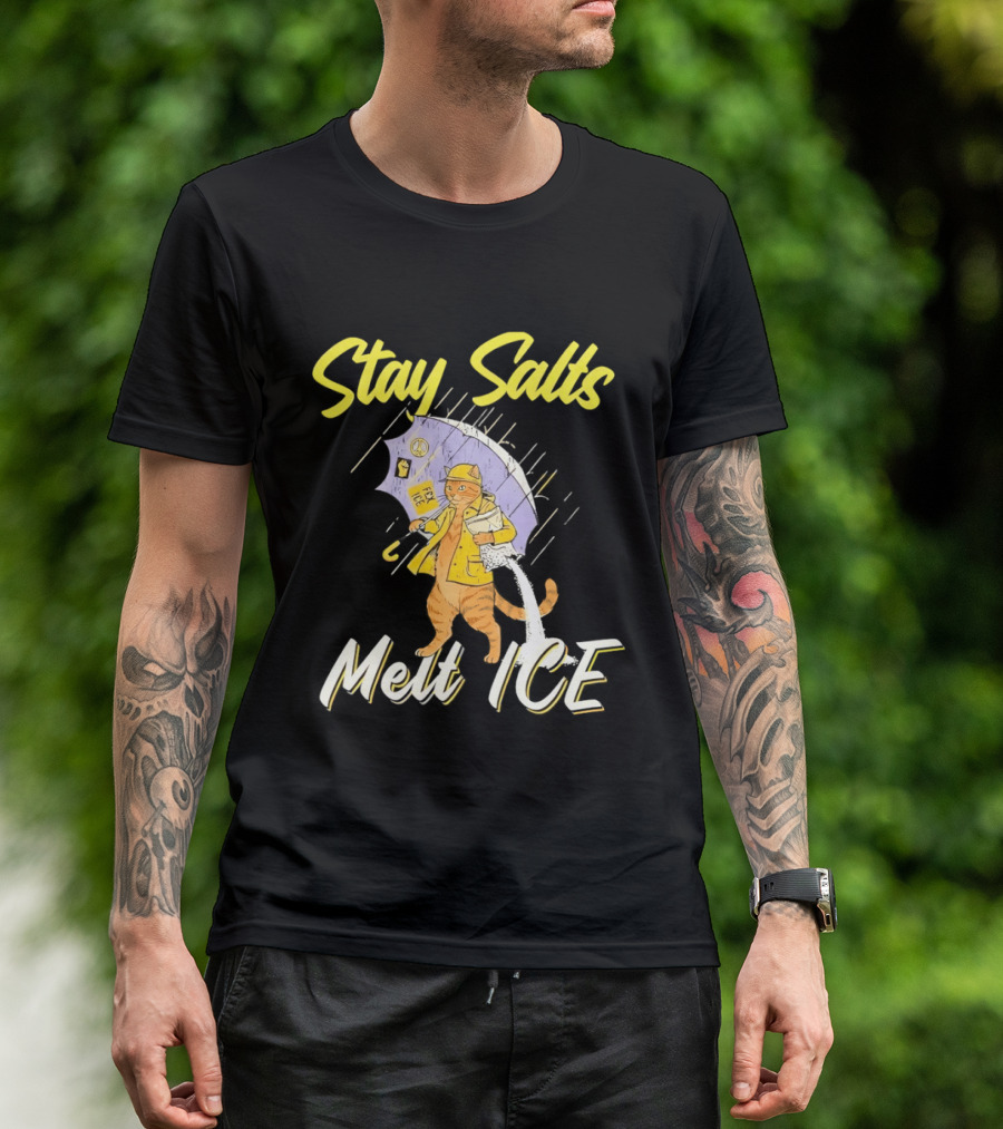 Stay Salty Cat Peace Anti ICE Movement T-Shirt