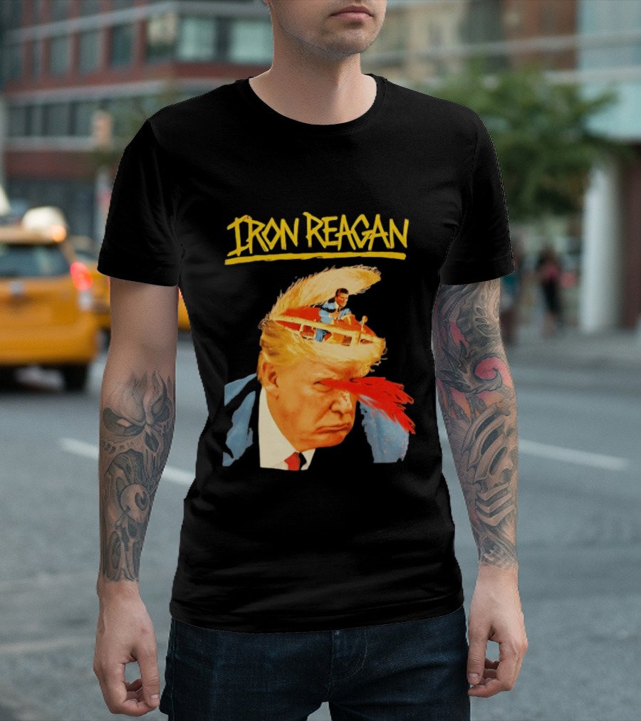 Iron Reagan Trump Cartoon Laser Beam Eye T-Shirt