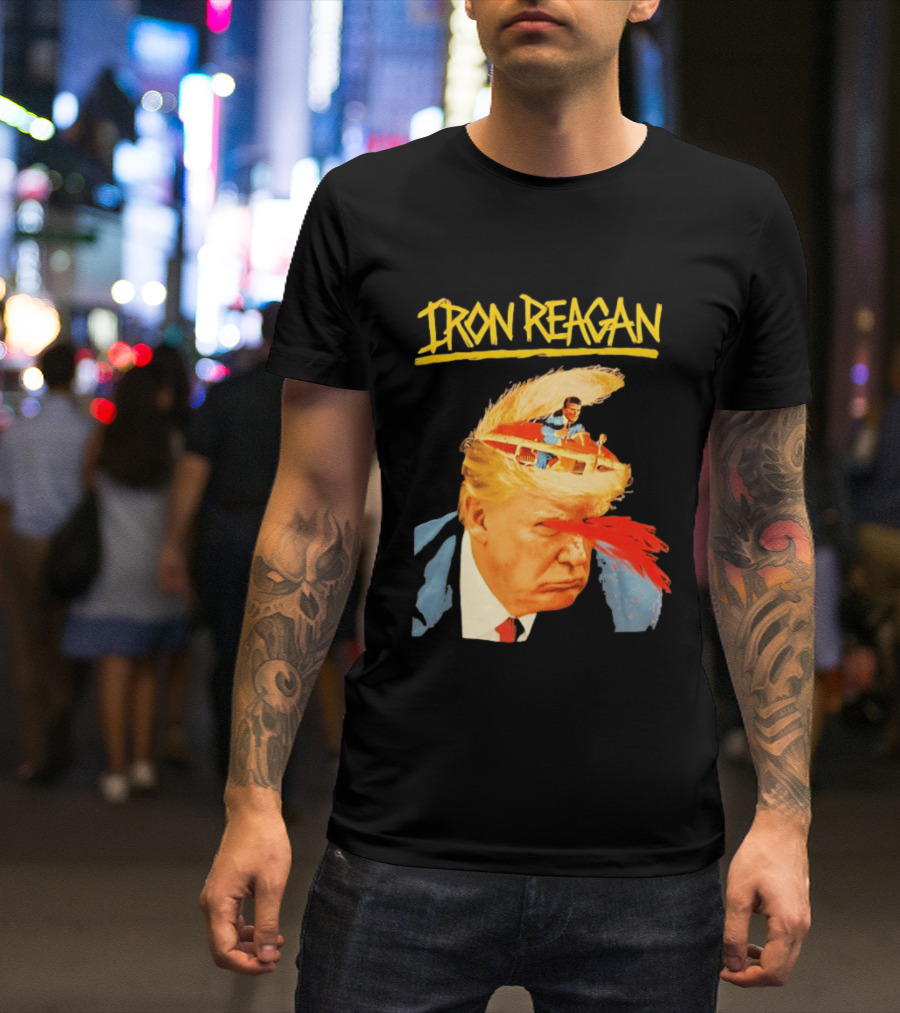 Iron Reagan Trump Cartoon Laser Beam Eye T-Shirt