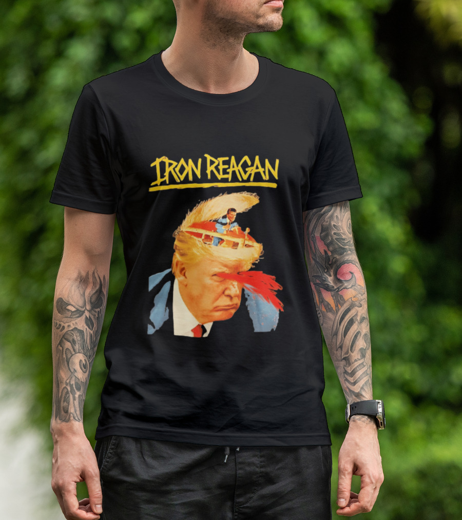 Iron Reagan Trump Cartoon Laser Beam Eye T-Shirt