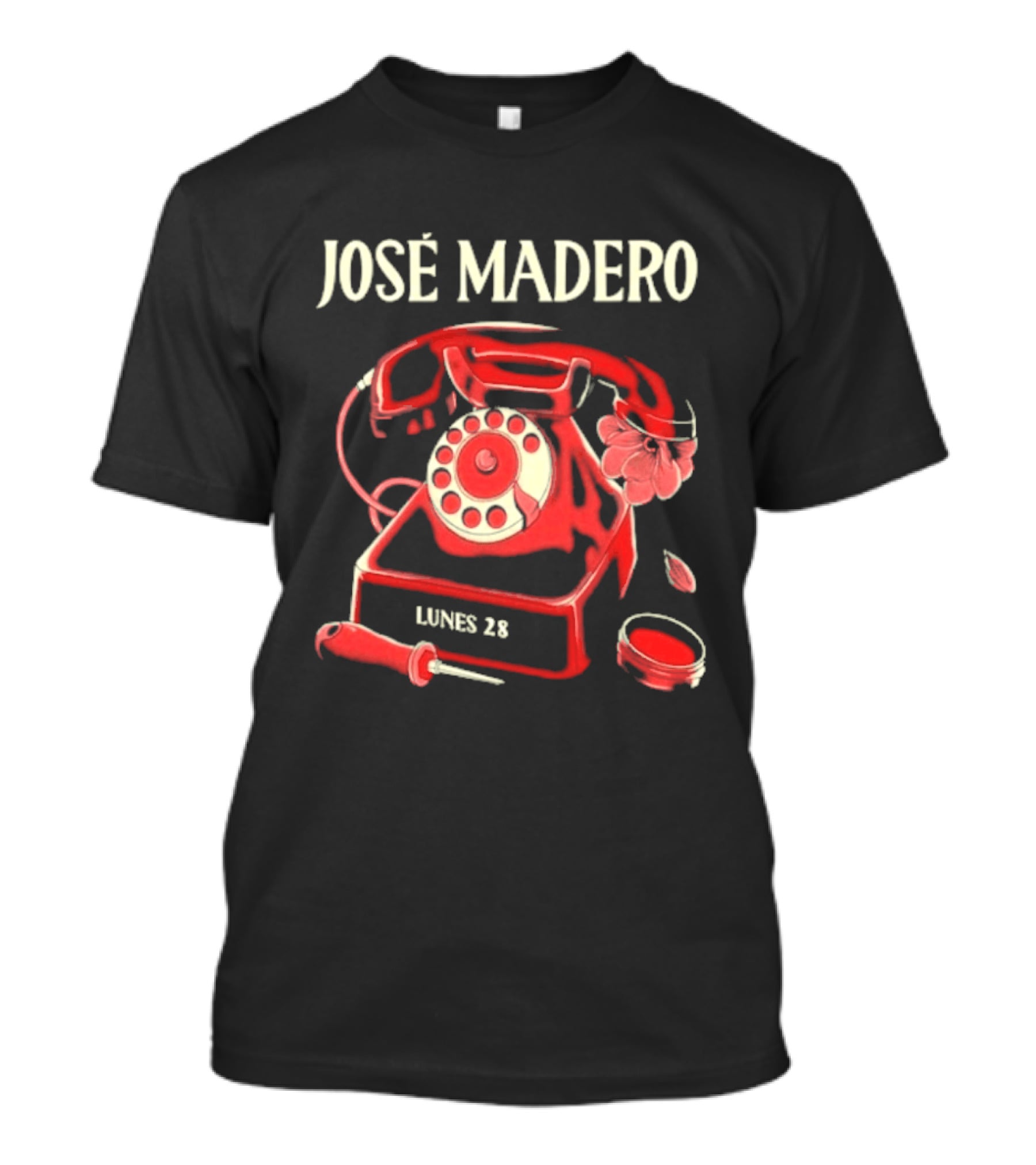 José Madero Lunes 28 Retro Red Telephone T-Shirt