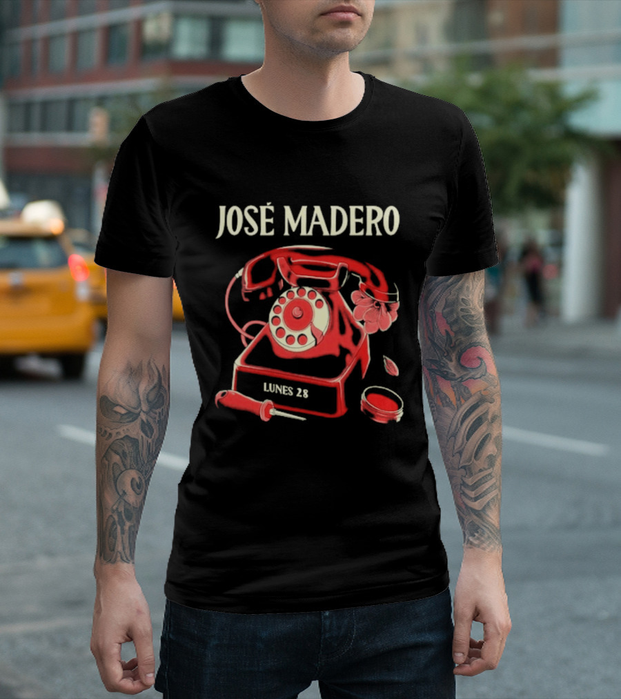 José Madero Lunes 28 Retro Red Telephone T-Shirt