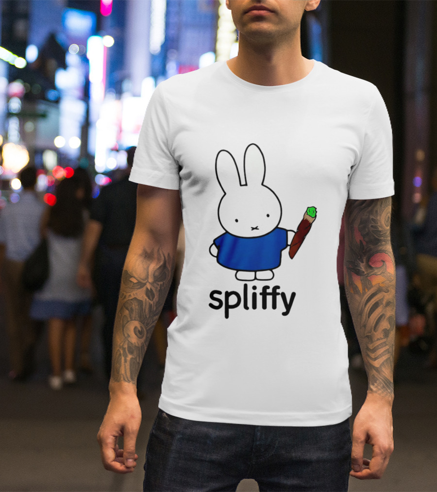 Bunny Spliffy Character Holding Joint T-Shirt