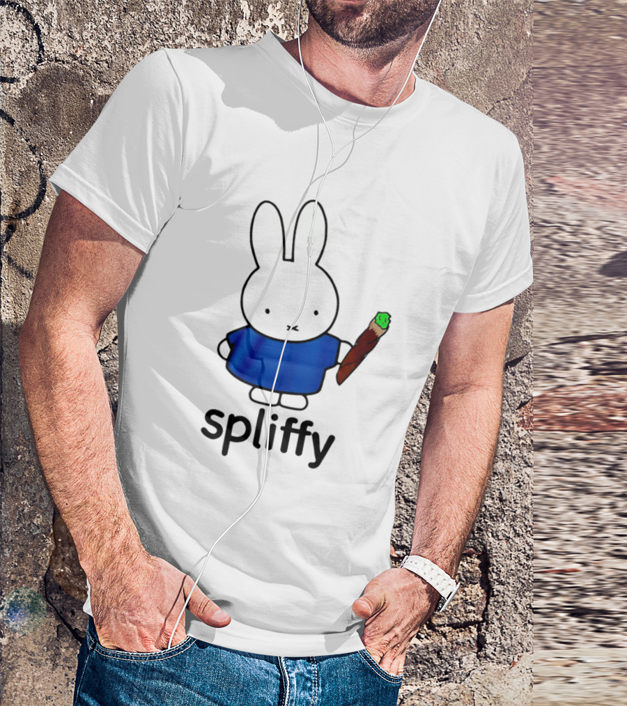 Bunny Spliffy Character Holding Joint T-Shirt