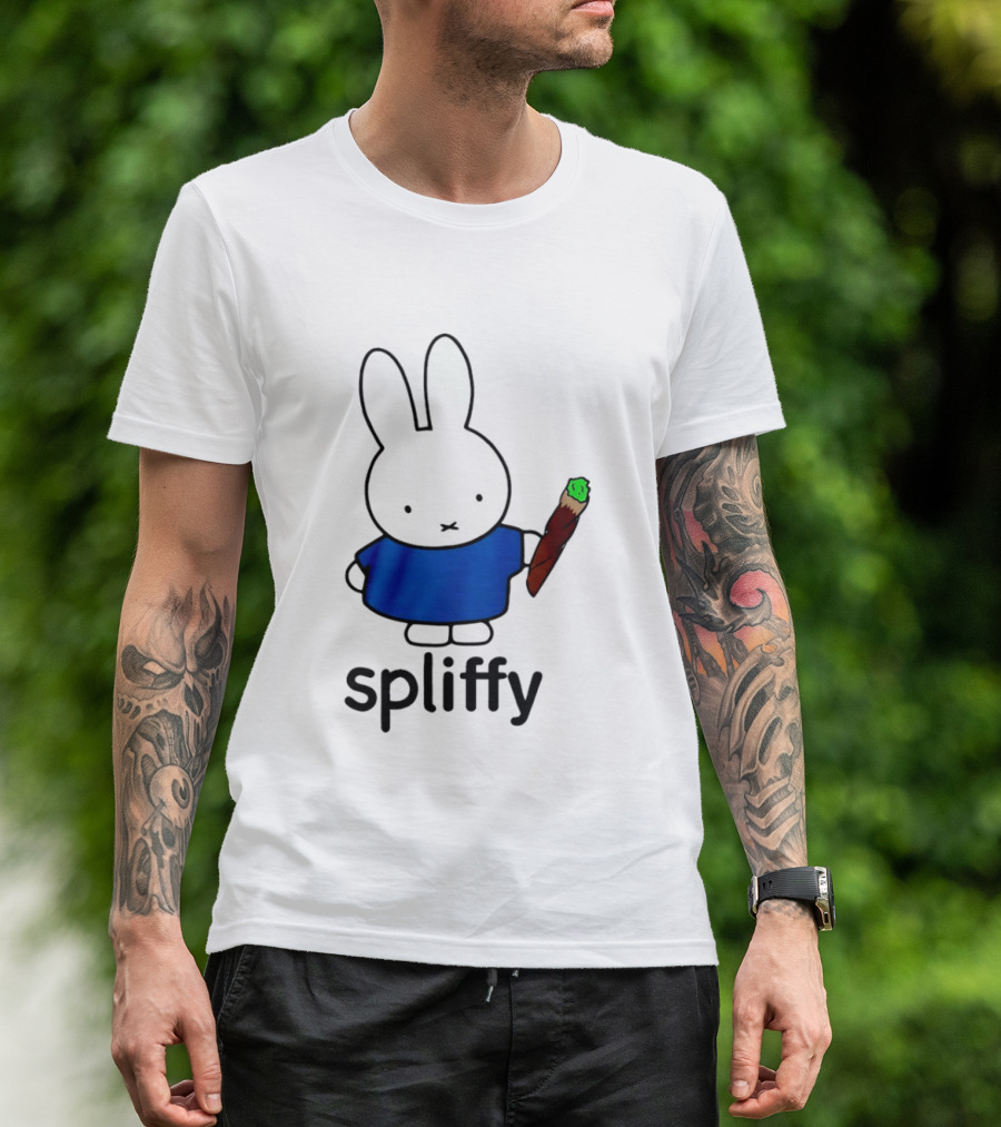 Bunny Spliffy Character Holding Joint T-Shirt