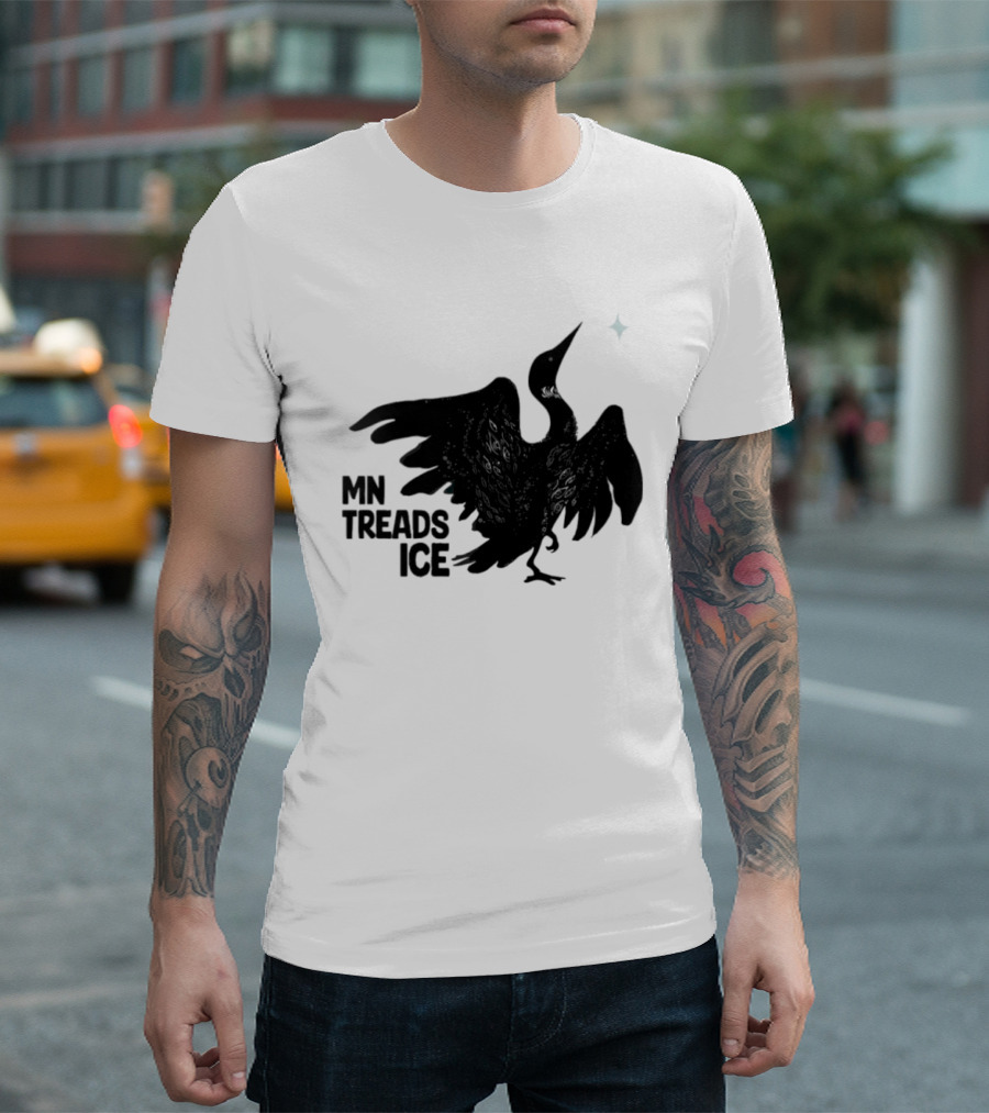 MN Treads Ice Rebel Loon Black Bird T-Shirt