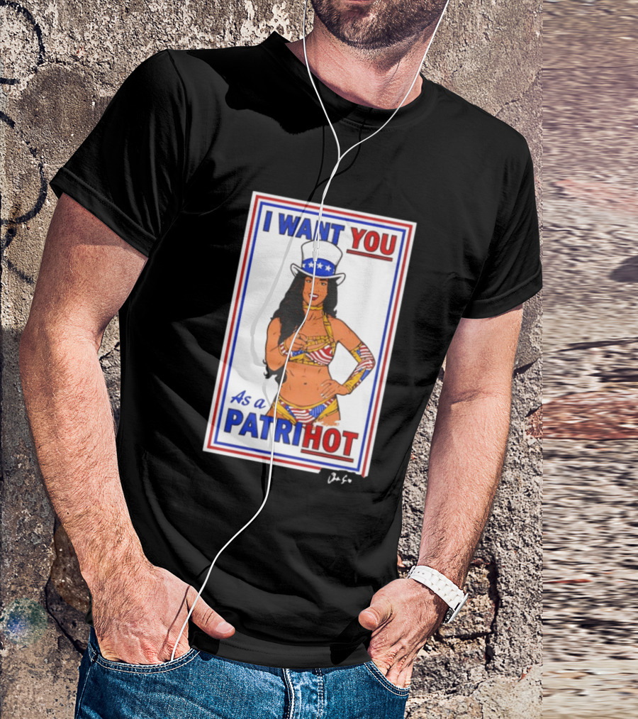 Chelsea Green Seattle Seahawks I Want You As A Patrihot Star Spangled Bikini T-Shirt