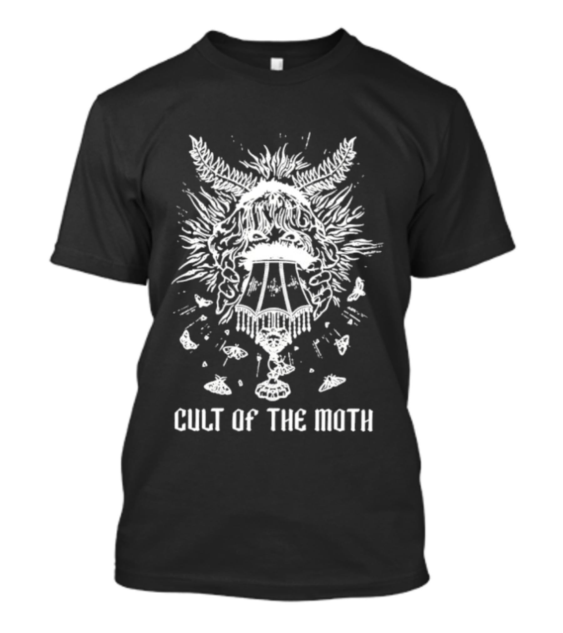 Cult Of The Moth Creepy Girl Holding Lamp Eerie Horror T-Shirt