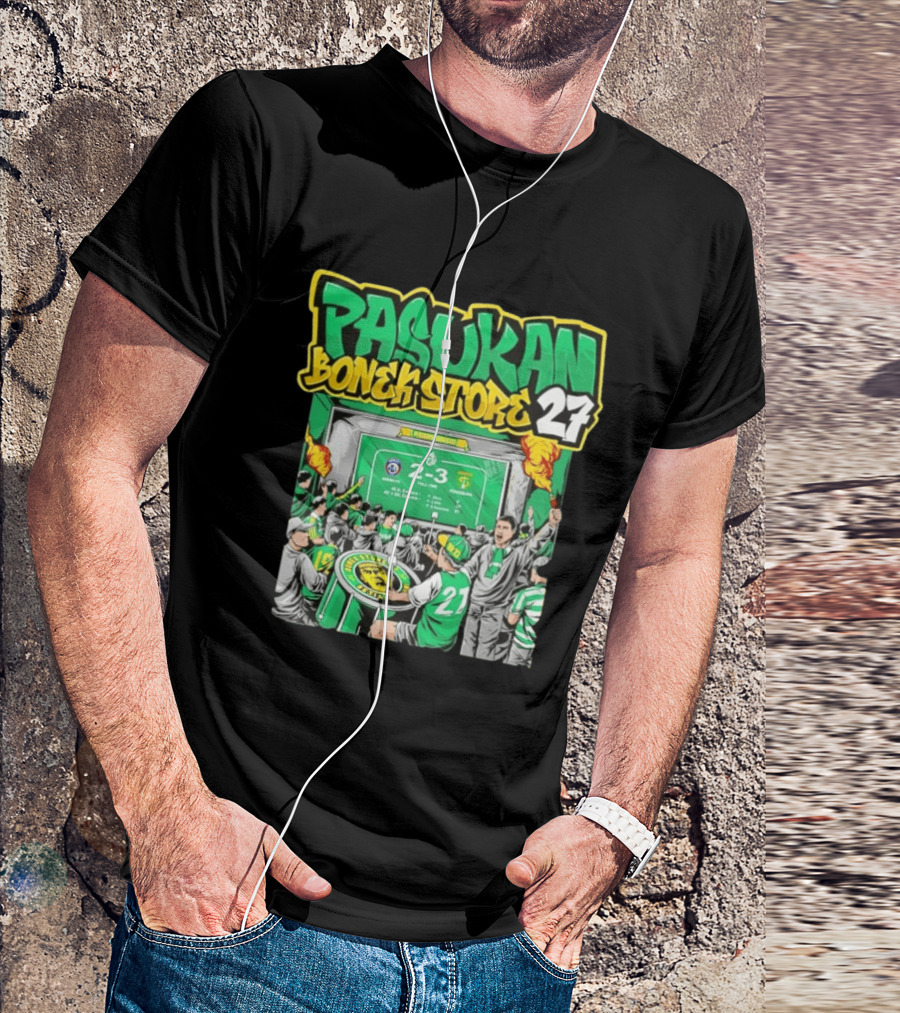 Pasukan Bonek Store 27 Persebaya Surabaya Football Fans 2 3 Match Celebration T-Shirt
