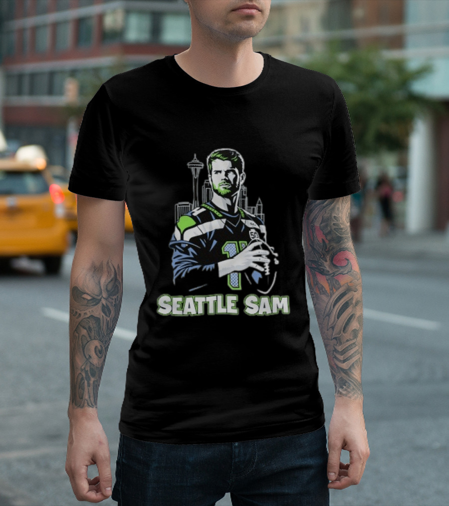 Seattle Sam 11 Football Skyline T-Shirt
