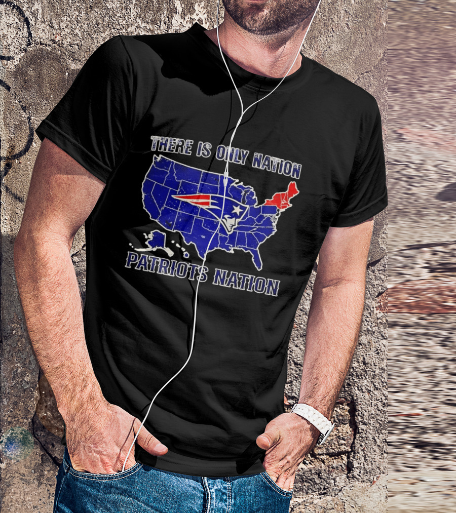 There Is Only Nation New England Patriots Nation Map T-Shirt