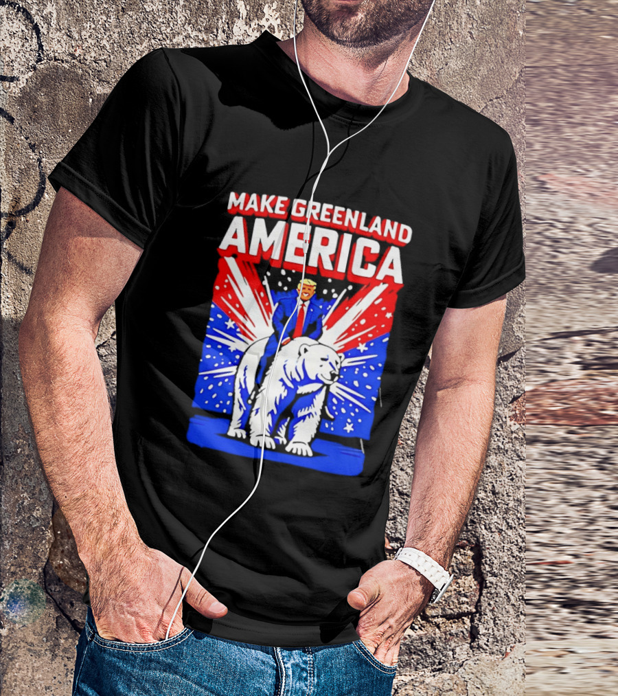 Make Greenland America Trump Riding Polar Bear T-Shirt