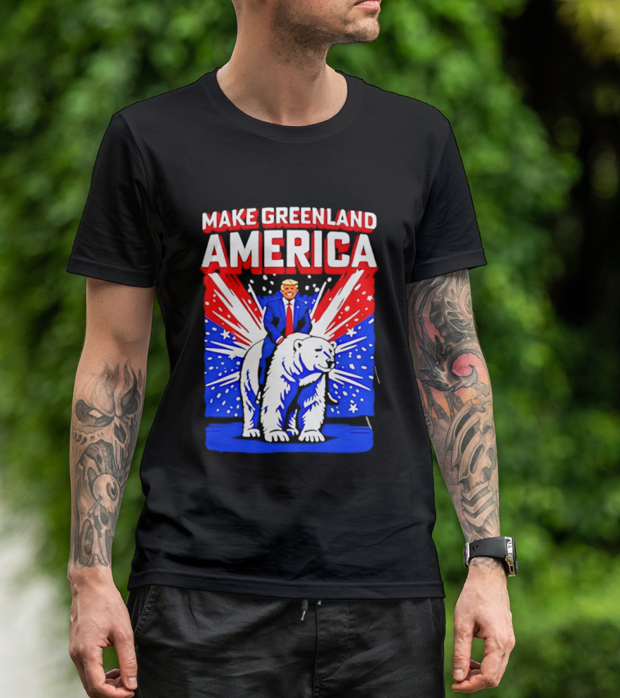 Make Greenland America Trump Riding Polar Bear T-Shirt