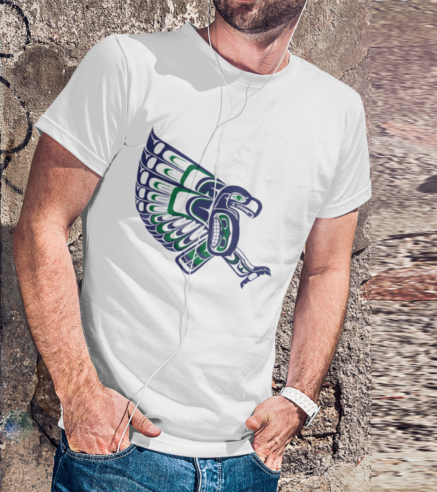 Seattle Football Native American Inspired Hawk Bird Wing T-Shirt