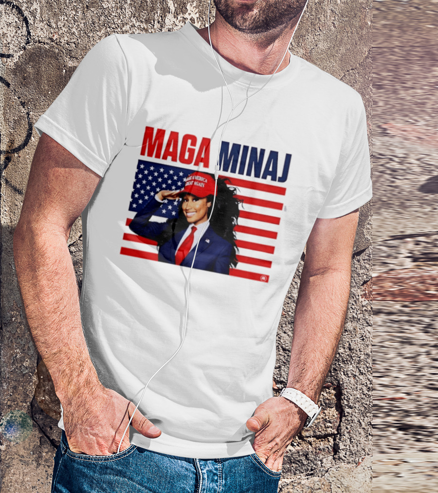MAGA Minaj Make America Great Again America Flag T-Shirt
