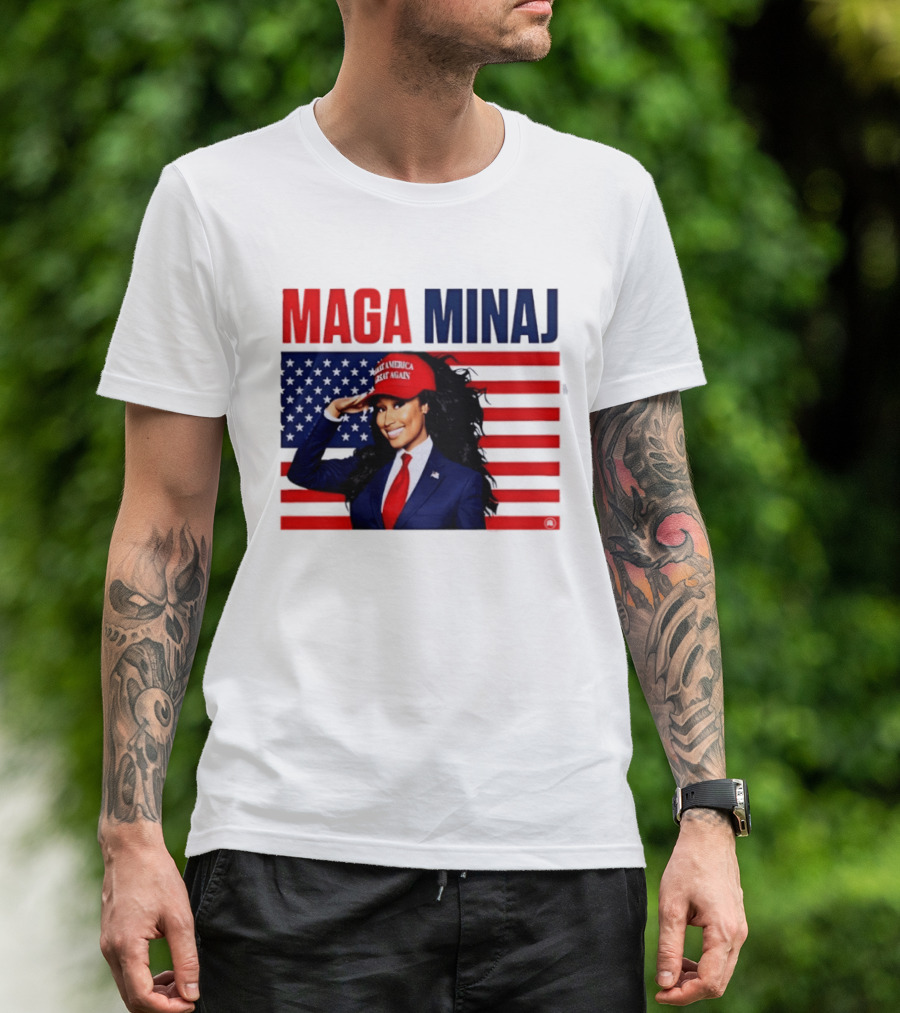 MAGA Minaj Make America Great Again America Flag T-Shirt