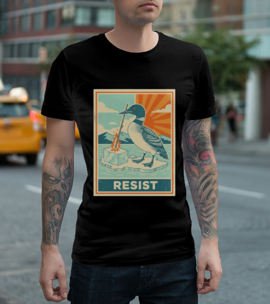Loon Resist Climate Change Minnesota ICE Nature Conservation T-Shirt