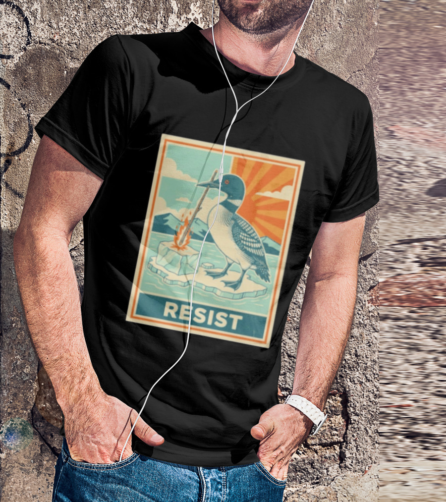 Loon Resist Climate Change Minnesota ICE Nature Conservation T-Shirt
