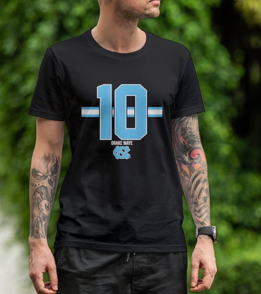 Drake Maye 10 North Carolina Tar Heels Football UNC T-Shirt