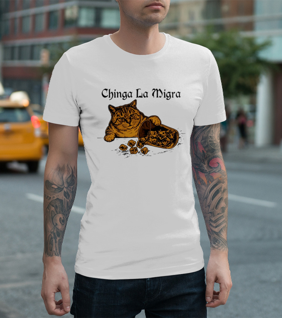 Chinga La Migra Cat Anti ICE Protest Political T-Shirt