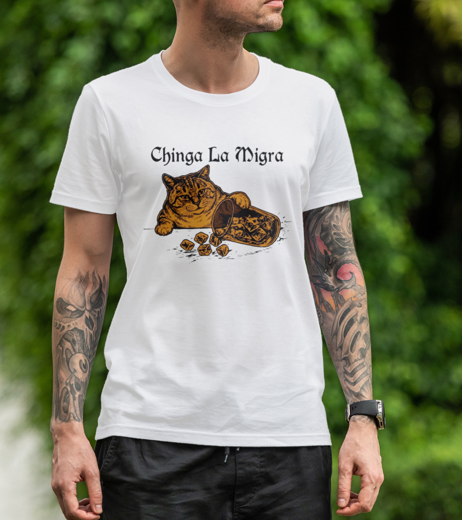 Chinga La Migra Cat Anti ICE Protest Political T-Shirt