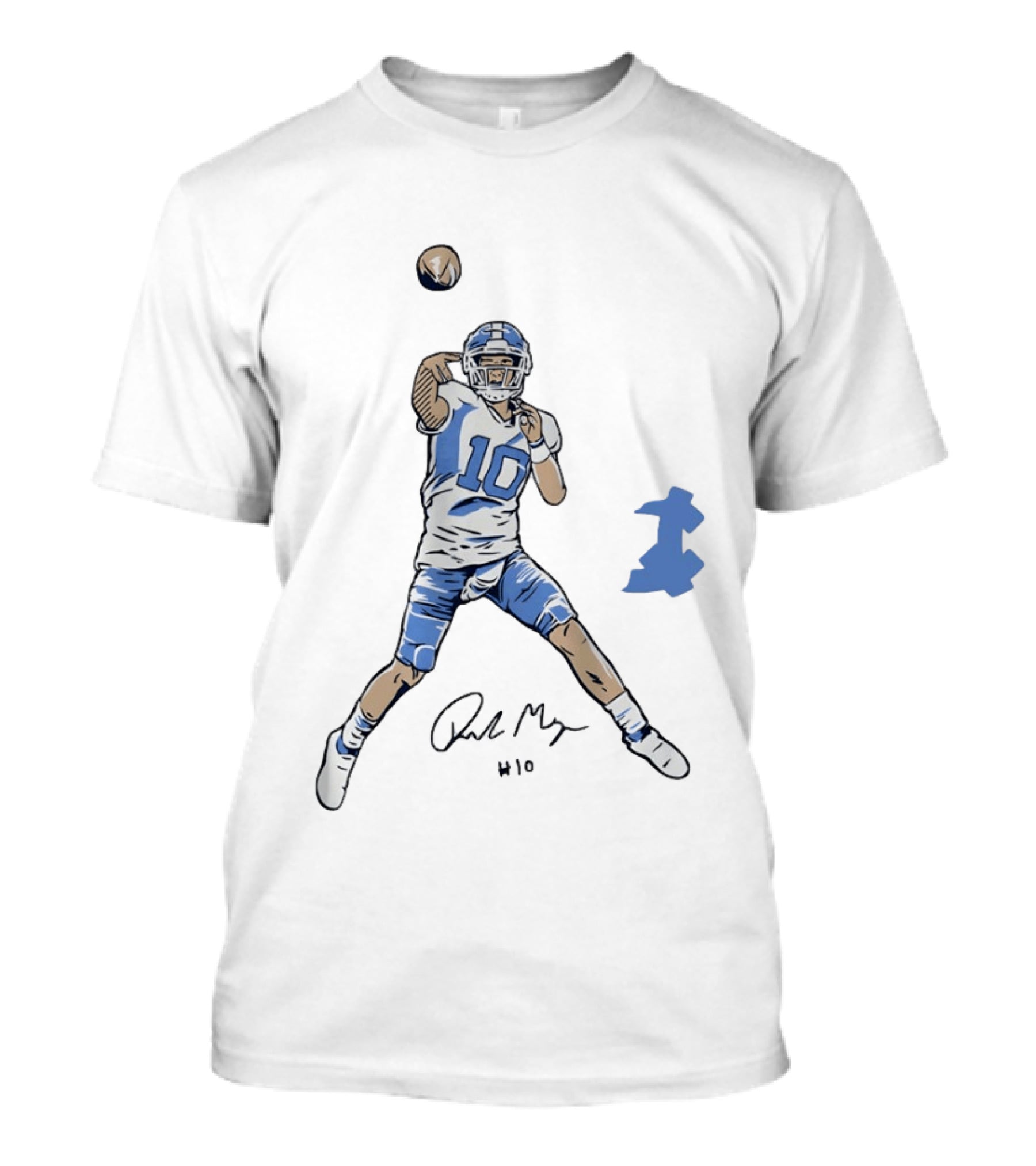 Drake Maye 10 North Carolina Tar Heels Football Pro Pose T-Shirt