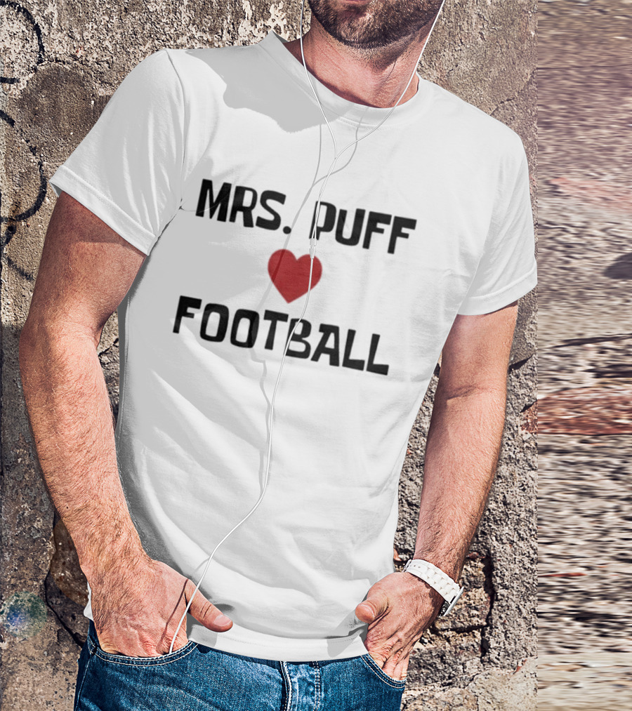 Mrs Puff Heart Football T-Shirt