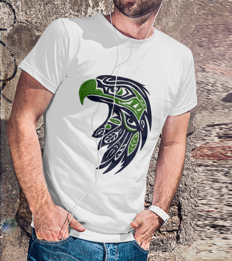 Seattle Seahawks Native American Tribal Art Eagle Head T-Shirt