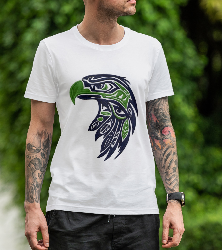 Seattle Seahawks Native American Tribal Art Eagle Head T-Shirt