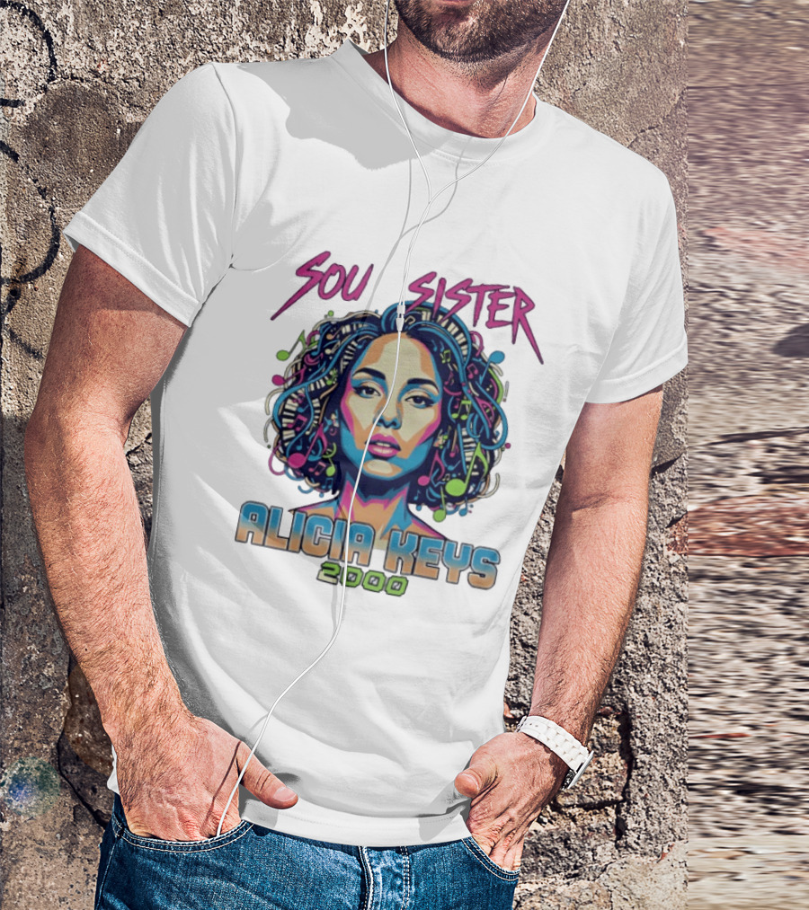 Soul Sister Alicia Keys 2000 Music Pop T-Shirt